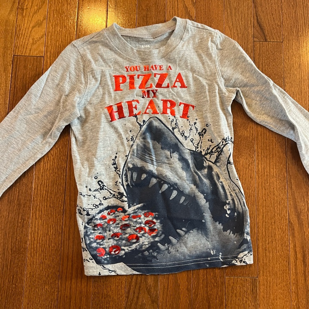 Gray Shark Graphic Kids Shirt